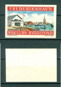 Denmark. Poster Stamp. LH. Frederikshavn. Rowing Club, Building Fund. Flag, Ship 