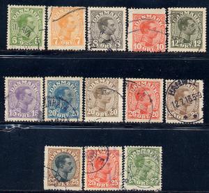 Denmark Scott # 97 - 109, used,