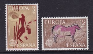 Spain  #1884-1885  MNH  1975  Europa   wall / cave paintings