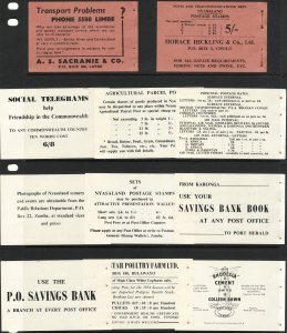 1953 Nyasaland / mt booklet no stamp panes / advertisement inserts & covers