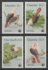 MAURITIUS 1985 WWF SG 708/711 MNH