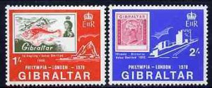 GIBRALTAR - 1970 - Philympia 1970 Stamp Exhib - Perf 2v Set - Mint Never Hinged