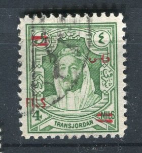 JORDAN; 1952 early King Hussein surcharged issue fine used 4f. value