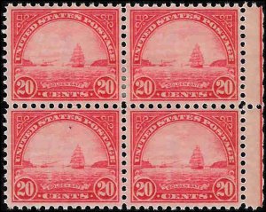 698 Mint,OG,HR/NH... Block of 4... SCV $40.50... Bottom pair are NH