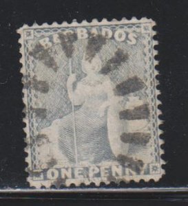 Barbados,  1p Britannia (SC# 51b) Used