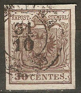 Austria Lombardy Venetia 5 Mi 4 Used VF 1850 SCV $26.50