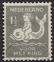 NETHERLANDS 1929 Sc B37 Used Charity / Child on Fish,  BIN .25