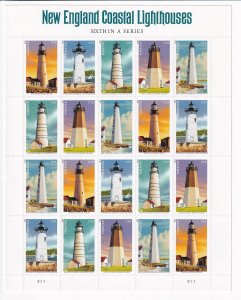 U.S.: Sc #4791-95, New England Coastal Lighthouses Stamps, Sheet of 20, MNH