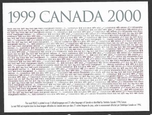 CANADA 1999 (55c) MILLENNIUM Postal Card Sc UX125 Unused