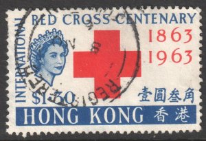 Hong Kong Scott 213 - SG220, 1963 Red Cross $1.30 used