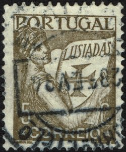 Portugal #498  Used - 5c olive gry Portugal and Lusiads (1931)