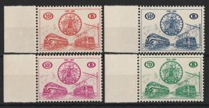 BELGIUM 1960 Railway Parcel set 20Fr-70Fr. SG P1722-P1725 cat £225.