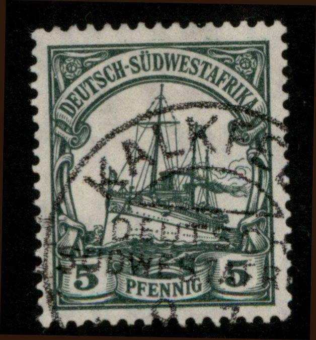 Germany SW Africa KALKFELD DSWA Mi25 Wmk 5pf Yacht Used 99612