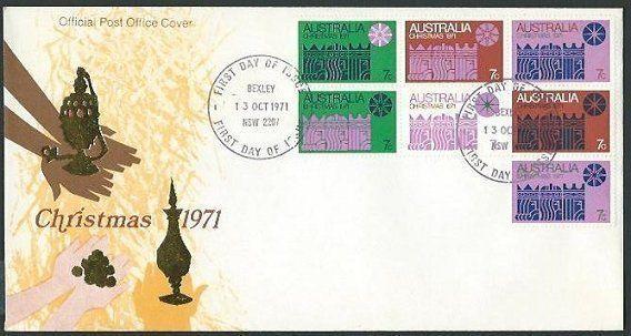 AUSTRALIA 1971 Christmas block on commem FDC...............................38718