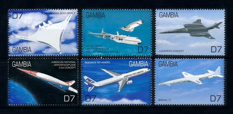 [101621] Gambia 2000 Aviation aircrafts  MNH