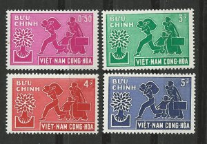 Vietnam # 132-35  World Refugee Year  (4)  Mint NH