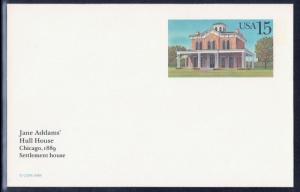 UX134 15 cent Hull House, Chicago Postal Card mint NH XF