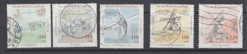 J28641, 1997 germany set used #b820-4 mills windmills