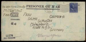 USA POW Camp Indiantown PA 1945 WWII Germany Kriegsgefangenpost Cover 81581