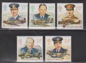 Great Britain #1157-61 F-VF Mint NH ** Commanders and Aircraft