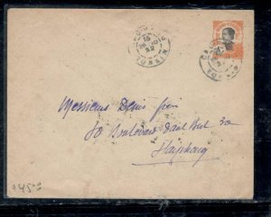 FRENCH INDOCHINA  COVER (P1805B) 1922   10C PSE TONKIN TO HAIPHONG 