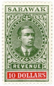 (I.B) Sarawak Revenue : Duty Stamp $10 (1918)