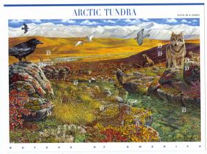 US # 3802a-j, 37c Arctic Tundra, Pn of 10, SA 