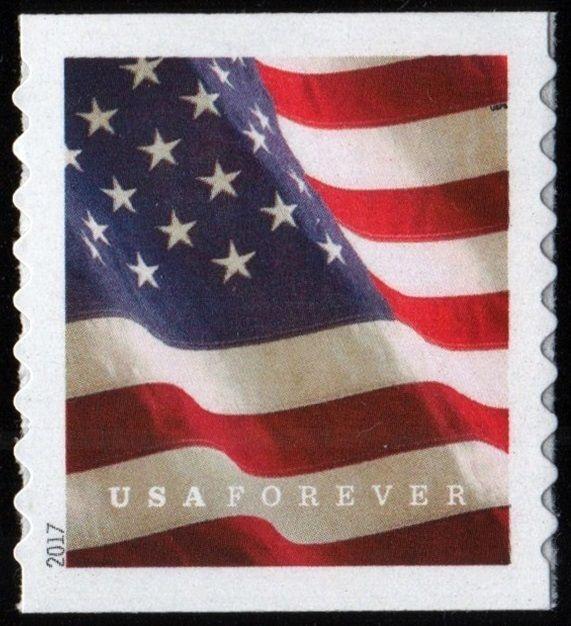 2017 49c U.S. Flag Coil Forever Single, SA Scott 5159 Mint F/VF NH