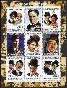 Kyrgyzstan 2001 SIR CHARLIE CHAPLIN Sheetlet (9) Perforated MNH