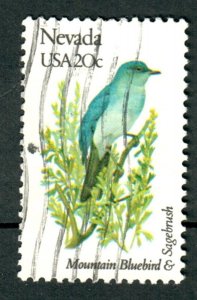 1980A Nevada Birds and Flowers used single - bullseye perf 11.25 x 11