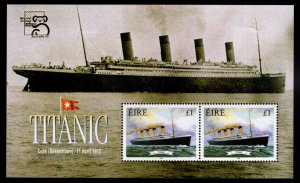 Ireland Scott 1172b  MNH** Taitanic Souvenir Sheet, World Stamp Expo 99 logo