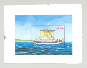Sierra Leone #1925 Sailing Ships 1v Imperf S/S Chromalin Proof