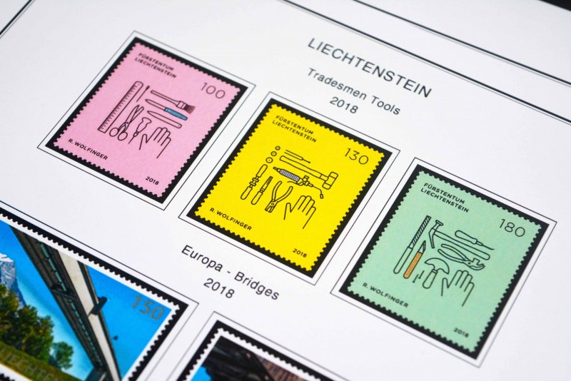 COLOR PRINTED LIECHTENSTEIN 2011-2020 STAMP ALBUM PAGES (66 illustrated pages)