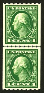 U.S. #410 MINT LINE PAIR OG LH