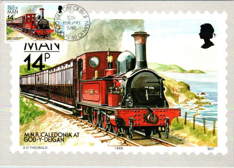 Isle of Man 347-358 Trams Trains Set of Twelve Maxi Cards U/A FDC