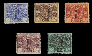 Bermuda #25-29S (SG 68-73s) Cat£350 (for complete set), 1921 George V, five ...