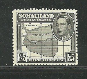 Album Treasures  Somaliland Protectorate Scott # 95  5R George VI Map Mint H