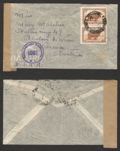 ARGENTINA TO AUSTRIA - COVER WITH AUSTRIAN CENSORSHIP BOARD - 2x30c SHEEP-1948