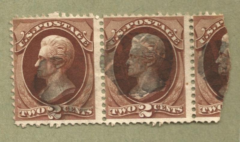 Scott # 157 2 cent Brown Jackson Pair 1873