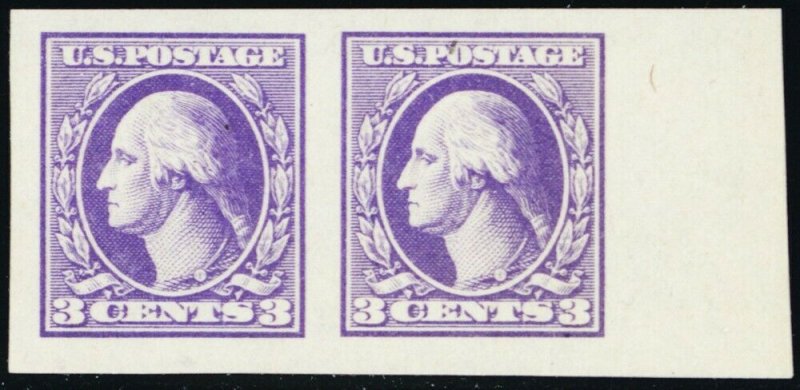 535, Mint Superb NH JUMBO 3¢ Imperforate Pair - Stuart Katz