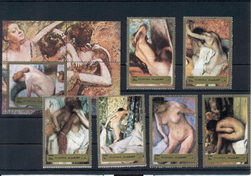  Nude Art Paintings Fujeira MNH stamps set