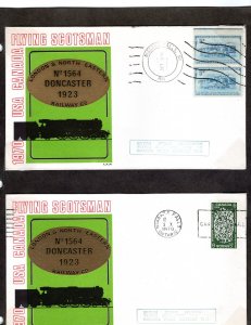 US  Canada sc #1006 & sc #493  on Flying Scotman Locomotive 1970 Cachet by  CAH