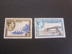 Gilbert & Ellice 1939 Sc 46,48a KGVI MNH