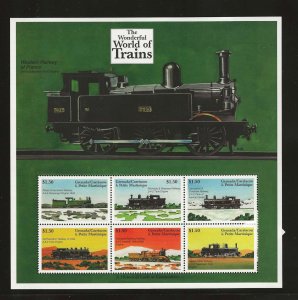 GRENADA CARRIACOU & PETITE MARTINIQUE 2000 TRAINS Souvenir Sheet (12043)