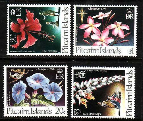 Pitcairn-Sc411-14- id9- unused NH set-Flowers-Christmas-1994-