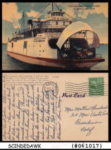 UNITED STATES USA - 1850 CAR FERRY PICTURE POSTCARD with STAMP