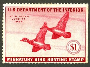 U.S. #RW10 MINT OG HR THIN