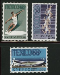 Cyprus Scott 319-21 MNH** 1968 Mexico Olympics set