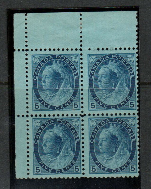 Canada #79 Mint Fine Never Hinged Upper Left Margin Block