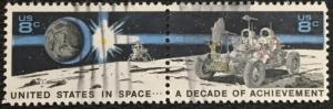 US #1434-1435 (1435b) Used Pair Space Achievement SCV $.45 L3